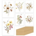 30 Blank Greeting Cards 4x6 with Envelopes Floral Note Cards Assorted Design
