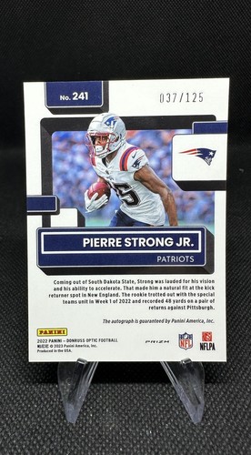 2022 Panini Donruss Optic Pierre Strong Jr. Holo Auto /125 #241 - Picture 2 of 2