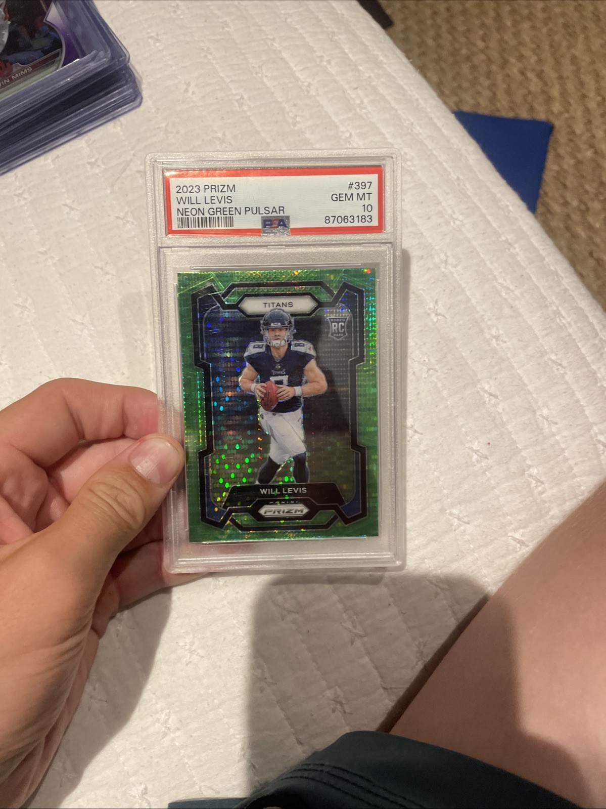 2023 Panini Prizm - Rookies Will Levis #397 Neon Green Pulsar Prizm (RC)