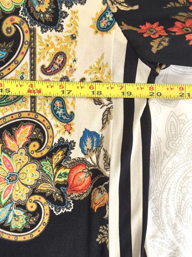 ETRO Womens 100% Silk Italy Multicolor Floral Long Sleeve Top Sz EU 46 US 14 - Picture 9 of 10