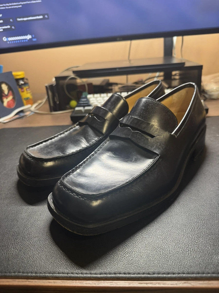 Gucci Mens Loafers Black Size 6.5 UK Made in Italy. Pre- Owned. GUCCI 170618 Black Leather Guccissima GG Men main image 2