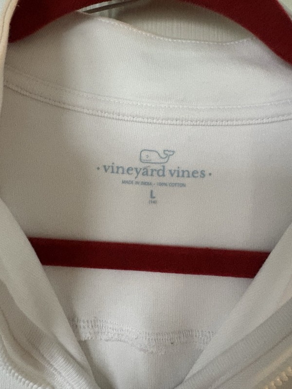 Vineyard Vines Pullover Quarter Zip Sweater Sweatshirt White Whale Girl L 14