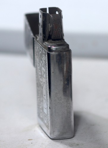 Vintage 1970s Floral Engraved Zippo Lighter N-heart-M Chrome Rare Collectible - Picture 5 of 12
