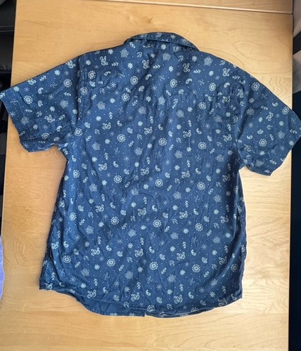 Howler Brothers Kids Bros Boys H Bar B Snapshirt Blue Bandana Print M Medium - Picture 3 of 4