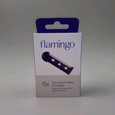 Flamingo Dermaplane Women's Stainless Steel Razor Refill Cartridges 6 Count Box