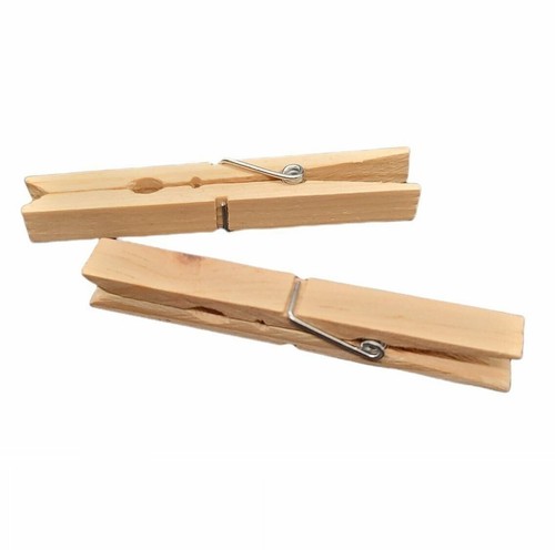 18pc Large 3.75"L Wooden Clothespins Wood Spring Clip For Clothes Hanging Crafts - Picture 2 of 5