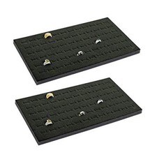 2 pack of 72 Slot Black Ring Display Inserts for standard Jewelry tray size 1...
