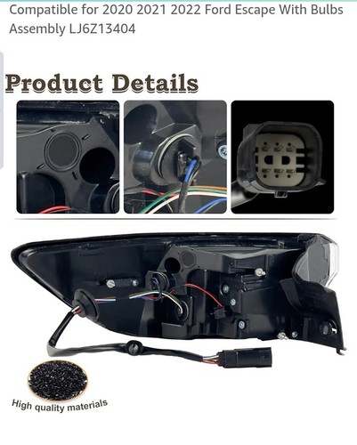 Ford Escape 2020-2022 Right Rear Passenger Outer Tail Light Assembly, LJ6Z13404 - Picture 3 of 11