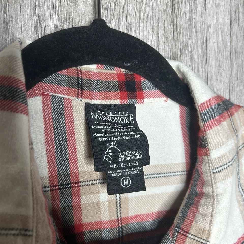 Her Universe Princess Mononoke Shirt Women Medium Flannel Button Down Fangirl - Image 3 of 4