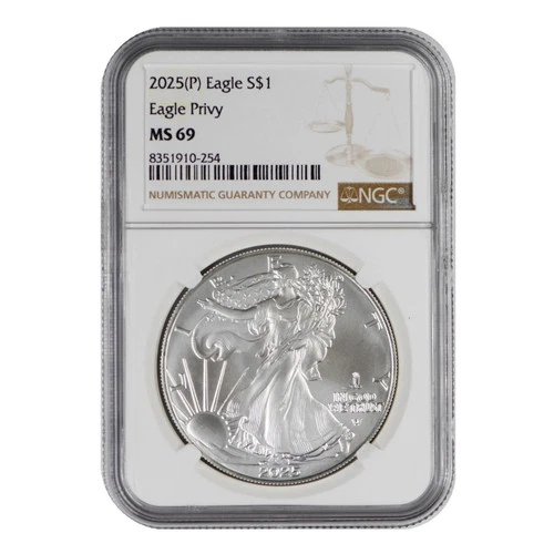 2025 American Silver Eagle NGC MS-69 Eagle Privy