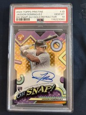 2024 Topps Pristine Oh, Snap! Jasson Dominguez Gold Refractor /50 Auto PSA10 RC