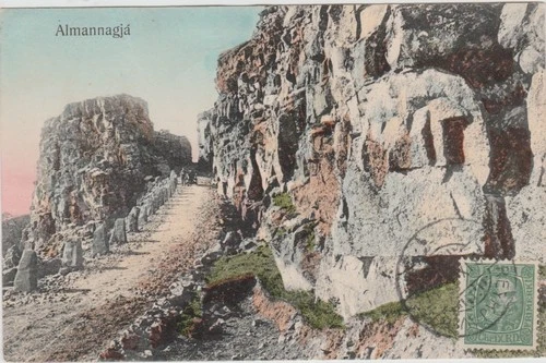 Iceland-1909 Christian IX  5 aur dark green on Reykjavik postcard cover to UK