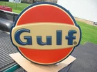 VINTAGE GULF GAS OIL LIGHT UP GAS STATION SIGN