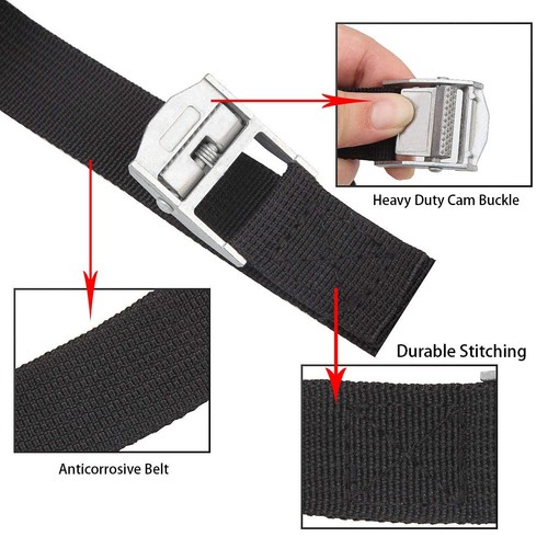 10 Pack Lashing Straps 16ft x 1" Tie Down Straps Cam Buckle Straps Heavy Duty... - Bild 3 von 7