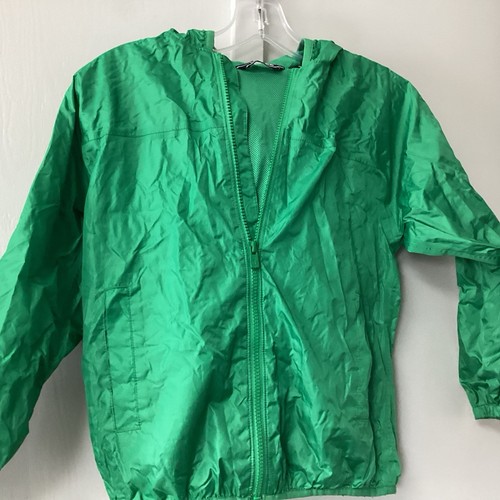 Lands End Rain Jacket Size Small 8 Unisex Hoodie Long Sleeve Green Full Zip - Picture 5 of 17