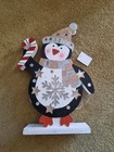 Wooden Christmas Penguin Decoration With LED Lights