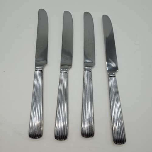 American Living Reeded Glossy Stainless Flatware 4 Knives 9.75"