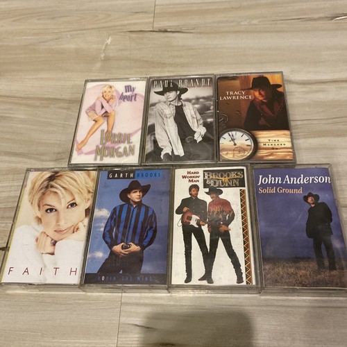 Country 7 Cassette Lot Tracy Lawrence Garth Brooks Lorrie Morgan Faith Hill Dunn - Afbeelding 1 van 5