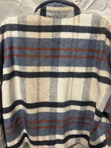 Simplee Women's Cropped Flannel Plaid Shacket Wool Blend Jacket Coat Size Small - Picture 3 of 14