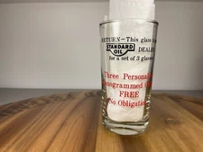 Vintage Standard Oil Promotional Drinking Glass 5.25" Gas & Oil Advertising USA