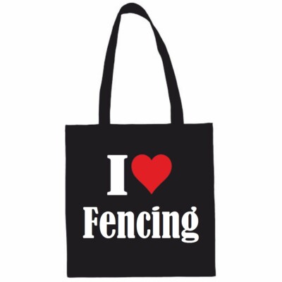 Tasche Beutel Baumwolltasche I Love Fencing Schulbeuten Einkaufstasche Geschenk