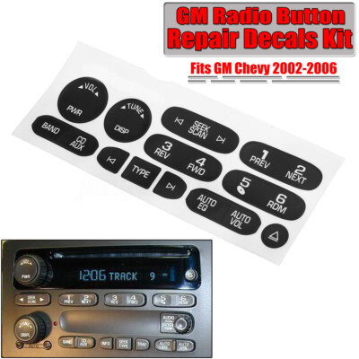 Radio Button Decal Sticker Repair Replace Kit for 07-14 Chevy GM Buick Saturn