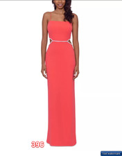 XSCAPE Side-Cutout Scuba Crepe Fit & Flare Dress Coral 0 XSCAPE Women Dress