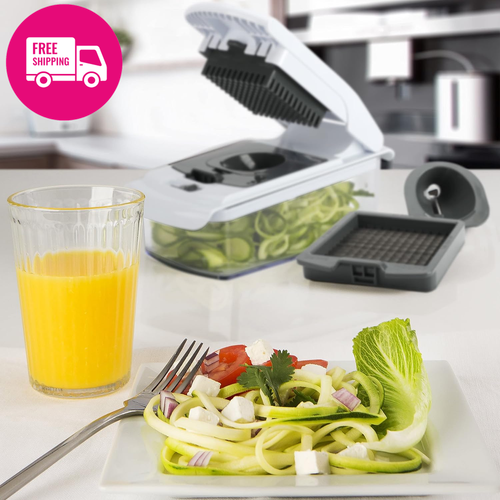 Vegetable Chopper 4-Blade Mandolin Slicer Dicer with Container for Salad & More - Picture 7 of 12