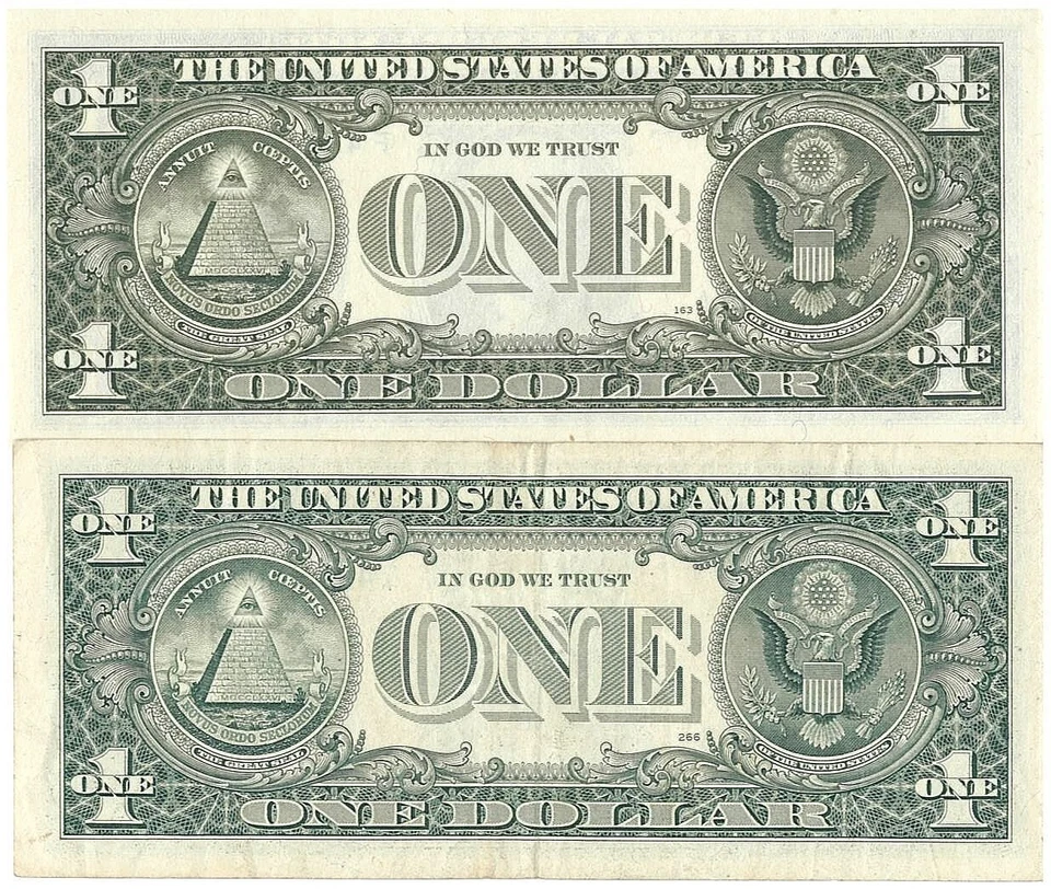1 Dollar Bill 2 Notes Matching Serial Numbers Collectibles Collection 1$ Lot - Image 4 of 4