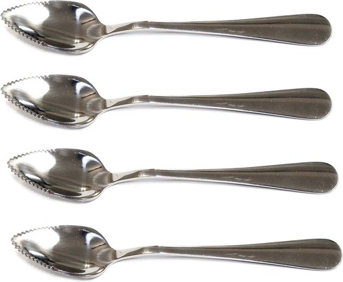 Cucchiaio pompelmo seghettato in acciaio inox cucchiaio da dessert seghettato bordo set di 6 - Foto 4 di 4