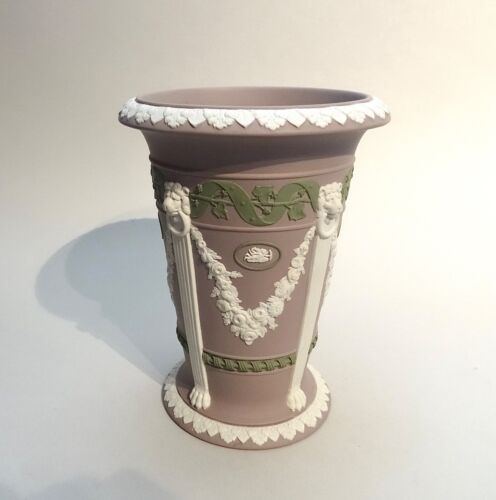 WEDGWOOD PRESTIGE TRICOLOUR LILAC JASPER NEOCLASSICAL MUSEUM PILLAR VASE LTD 200 - Picture 4 of 5