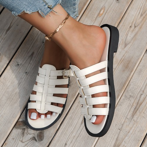 Damen-Pantoletten Sandalen flache Pantoletten Slipper Strand bequeme Schuhe Größe 4-11 - Bild 15 von 26