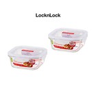 2 x NEW 750ml Lock & Lock Large glass rectangle food container storage box lid