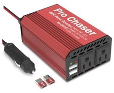 Pro Chaser 400W Car Power Inverter 12V DC to 110V AC Car Truck RV Inverter Red