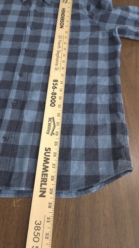 Travis Mathew Mens Large Blue Check Button Up Long Sleeve Flannel Shirt L291 - Picture 11 of 11