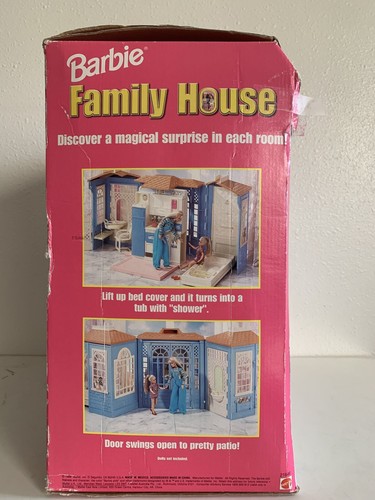 VINTAGE Barbie Family House Cottage Mattel 1998 blau ausklappbare Puppe *MIT BOX* - Bild 4 von 24
