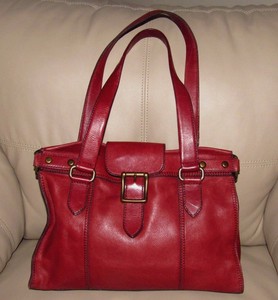 Fossil Vintage Revival East West Satchel Brick Red Leather Shoulder Image Is Loading Fossil Vintage Revival East West Satchel Brick Red