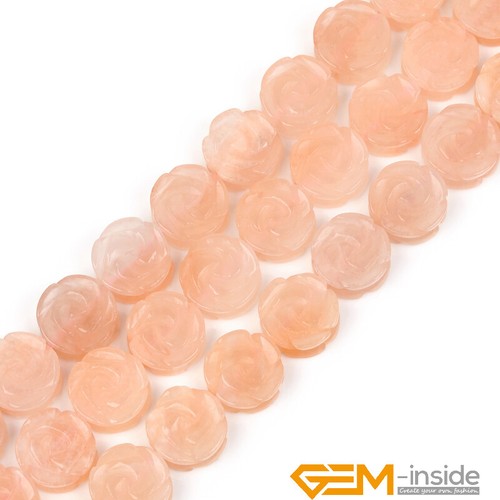 Natural Quartz Gemstones Rose Flower Hand Carved 14mm Jewelry Making Beads 12Pcs - Picture 20 of 135