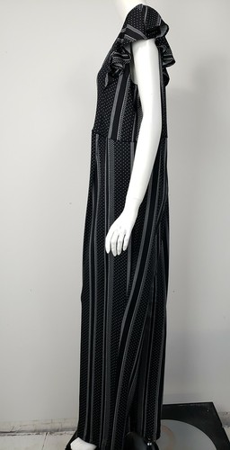 NY COLLECTION Black White Stretch Matte Jersey V-Neck Jumpsuit sz 2X NWT - Picture 2 of 3