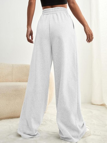 Women's High Waisted Wide Leg Sweatpants Loose Pants with Pockets & Drawstring a - Picture 5 of 10