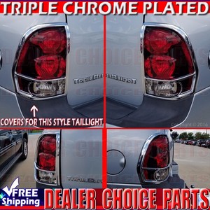 Details About Chrome Abs Taillight Bezel Covers 2002 2009 Chevy Trailblazer Trims Overlays