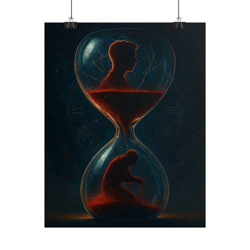 โณ Tides of Time Poster โ Surreal Hourglass Wall Art โ Cosmic Symbol Decor - Picture 11 of 25