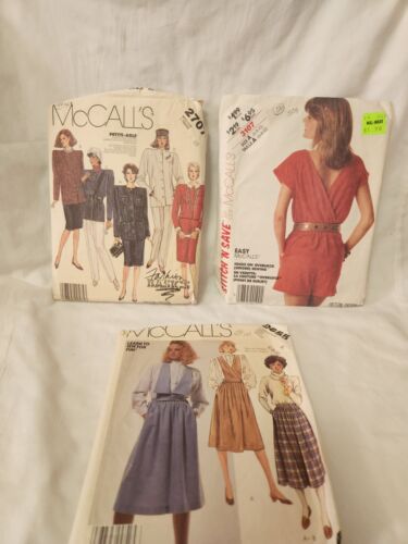 McCalls Patterns Dresses Jumpers 80's 2655 2707 3107