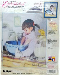 Counted-Cross-Stitch-17-21-Embellished-Cookies-for-Daddy-New-Vintage-2001