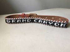 Vintage Grand Canyon Child HandBeaded Laced Belt Cowhide Leather Hong Kong Sz 18