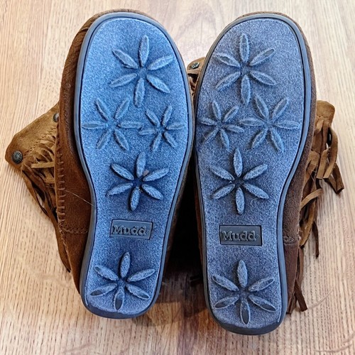 Mudd Brown Suede Fringe Moccasin Boots  - Picture 9 of 10