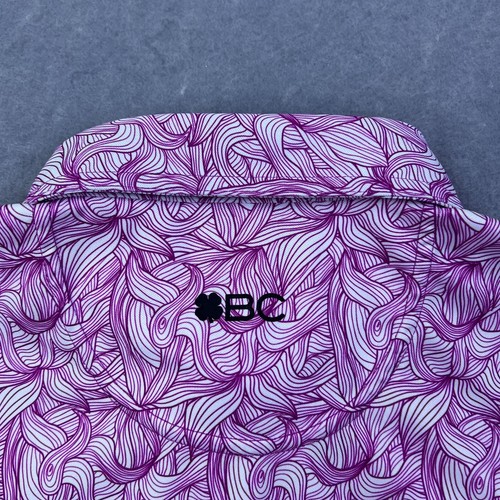 Black Clover Poloshirt Herren Medium Pink Geometrisch Golf Tennis Performance - Bild 9 von 10