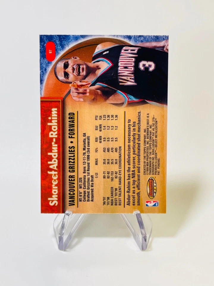 SHAREEF ABDUR-RAHIM 1998-99 Bowmans Best #97  Grizzlies - Image 2 of 2