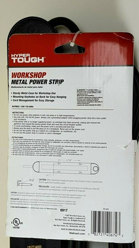 Tira de alimentación de metal Hyper Tough 6ol 15 ft enchufe de toma de corriente interior Walmart nip 1219l8 - Imagen 3 de 3