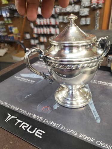Silver On Copper Sugar Pot, Dish Beautiful Piece. Has Minor Flaws See Disc - Picture 5 of 10
